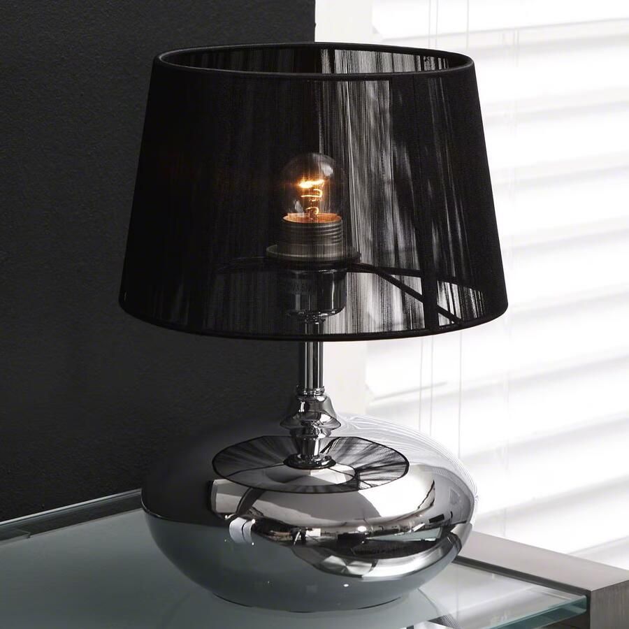 LifestyleFurn Tafellamp Takako 1 Lamps chroom met zwarte kap