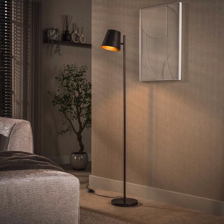 LifestyleFurn Verstelbare Vloerlamp Telly 157cm Urban Bruin