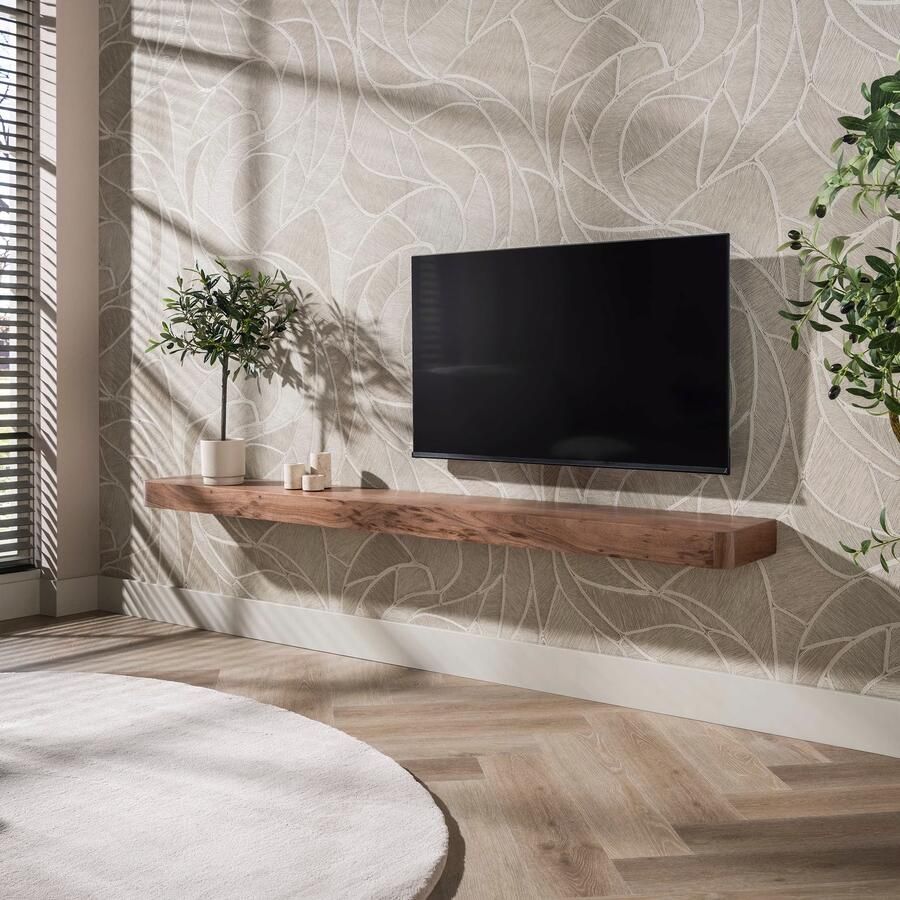 LifestyleFurn Wandplank Alania Acaciahout 200cm Bruin