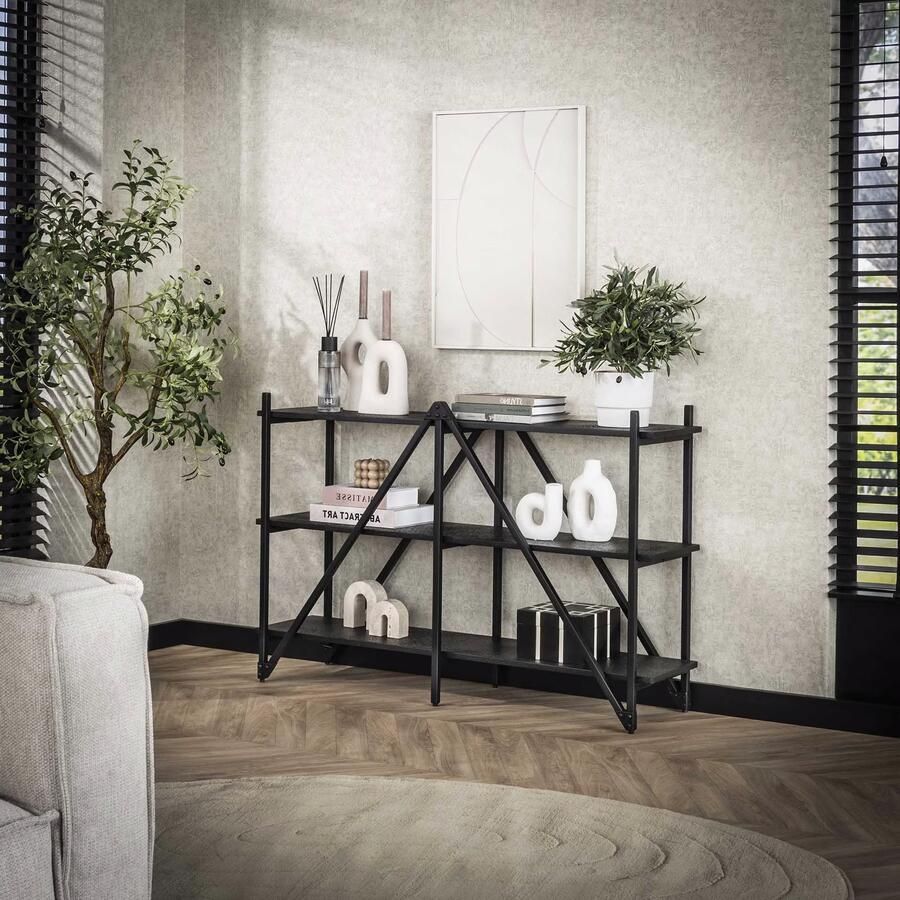 LifestyleFurn Wandrek Sidetable Jerrod Liquid metal 85 x 130cm Grijs