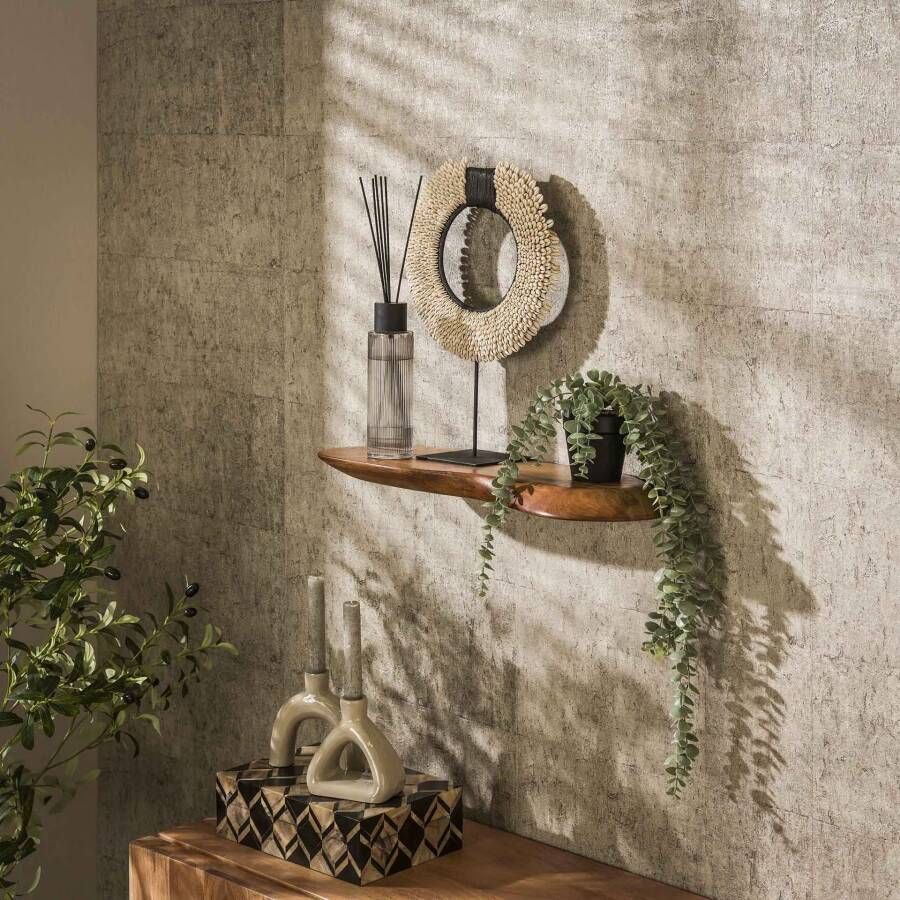 LifestyleFurn Organische Wandplank Lavar Acaciahout 60cm Massief acacia naturel