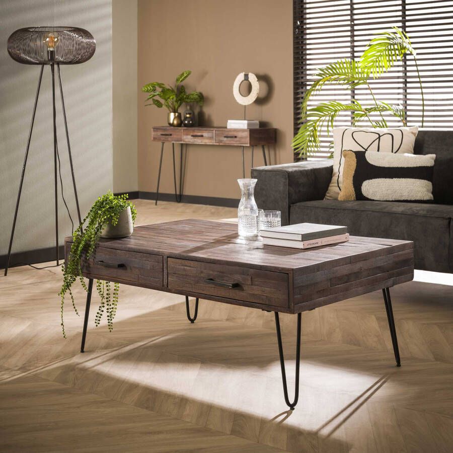 LifestyleFurn Salontafel Jaris Acaciahout 110 x 70cm Grijs