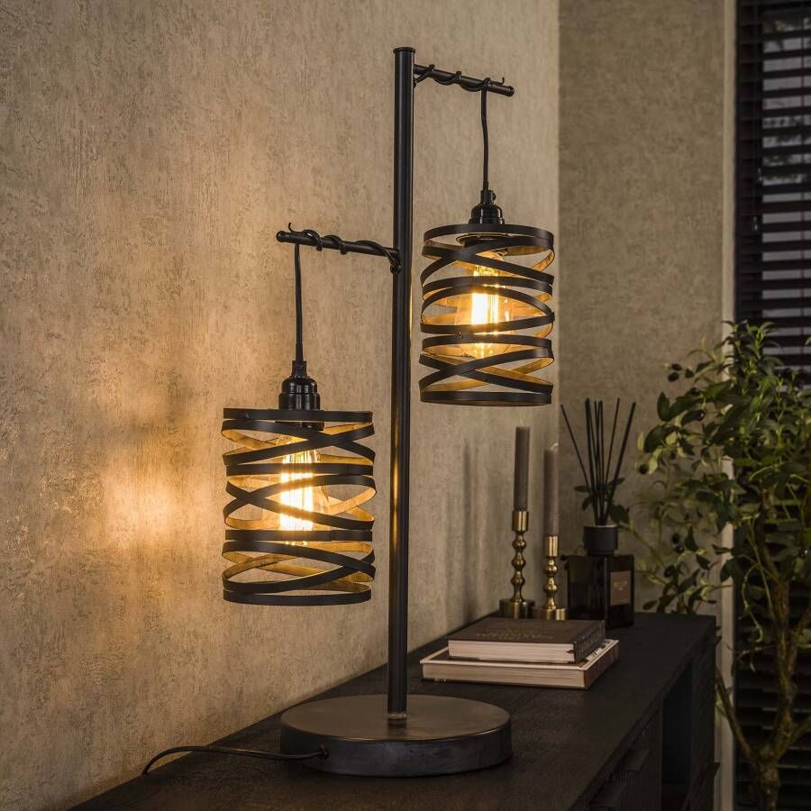 LifestyleFurn Tafellamp Kristina 2-lamps Slate Grey