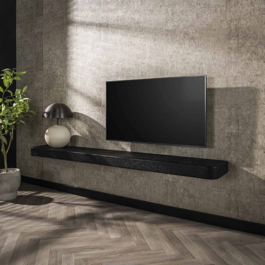 LifestyleFurn Wandplank TV-meubel Doria Metallic 200cm Grijs