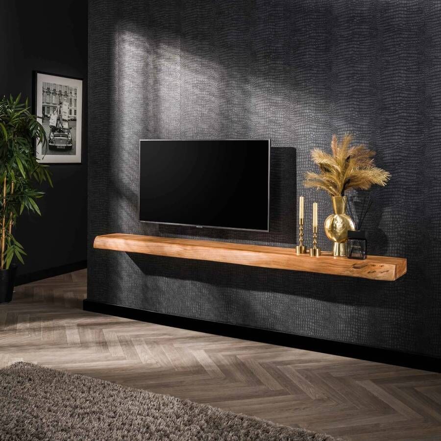 LifestyleFurn Wandplank TV-meubel Mac Acaciahout 200cm Massief acacia naturel