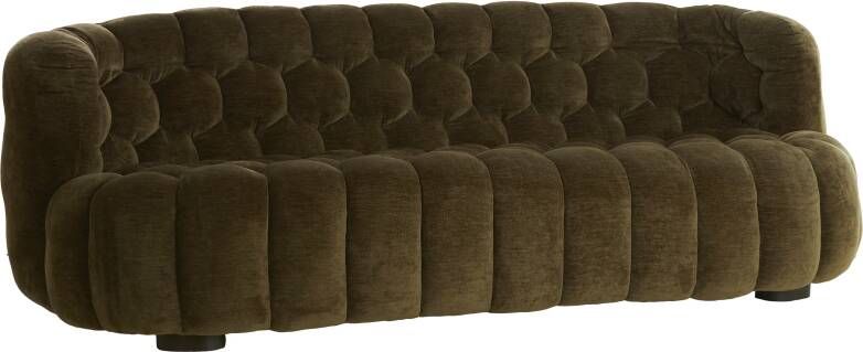 Light & Living Bank Amara Velvet Olijfgroen