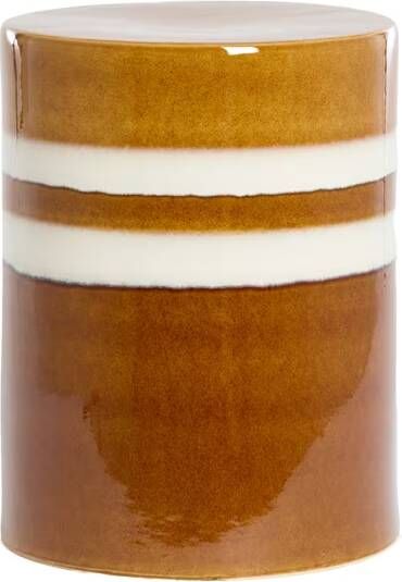 Light & Living Bijzettafel Mooca Keramiek 33cm Cognac Rond