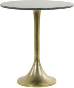 Light & Living Bijzettafel 'Rickerd' Ø48cm groen marmer+antiek brons