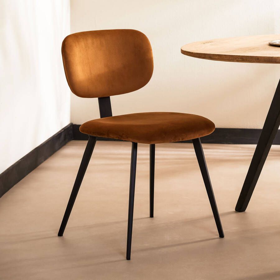 Light & Living Eetkamerstoel Aaliyah 55.5x45.5x80cm Bruin Set Van 2