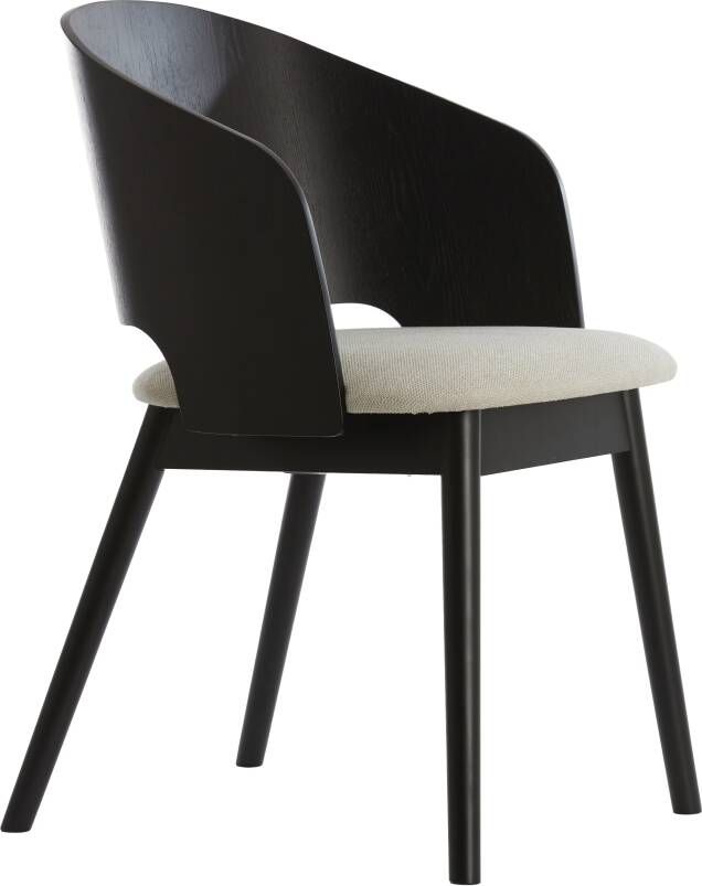 Light & Living Light&living Eetkamerstoel 56x49x79 cm NIEBLA hout zwart+beige