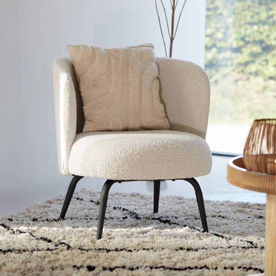 Light & Living Fauteuil Dieyda Bouclé