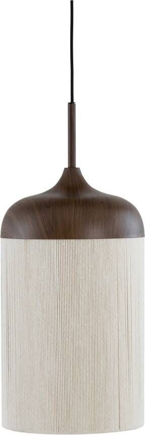 Light & Living Hanglamp Dania Houtlook en touw 28cm Donkerbruin