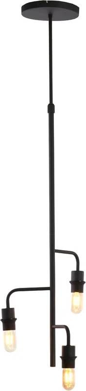 Light & Living Hanglamp Edisa 3-lamps Mat Zwart