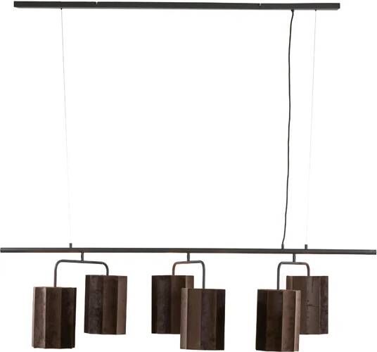 Light & Living Hanglamp Edisa 6-Lamps Donkerbruin
