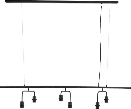 Light & Living Hanglamp Edisa 6-Lamps Mat Zwart