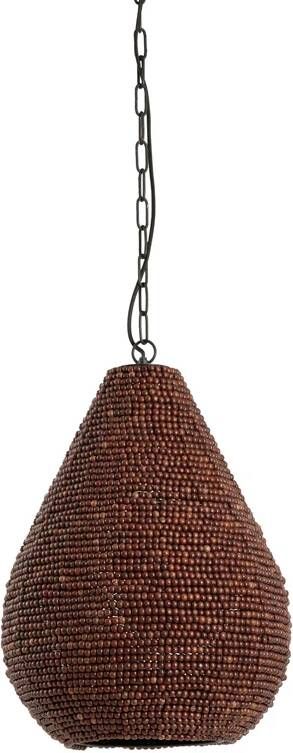 Light & Living Hanglamp Kabinda Kralen 31cm Donkerbruin