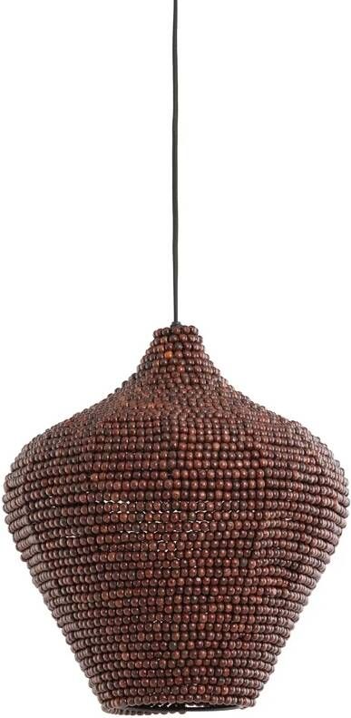 Light & Living Hanglamp Kalenga Kralen 36cm Donkerbruin