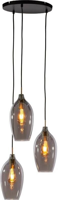 Light & Living Hanglamp Lukaro 3-lamps Smoke Antiek Brons