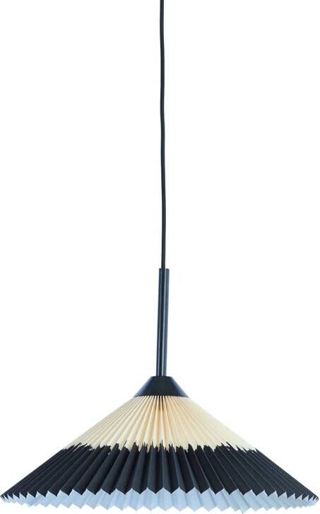 Light & Living Light&living Hanglamp Ø45x17 cm PLEATED zwart+naturel
