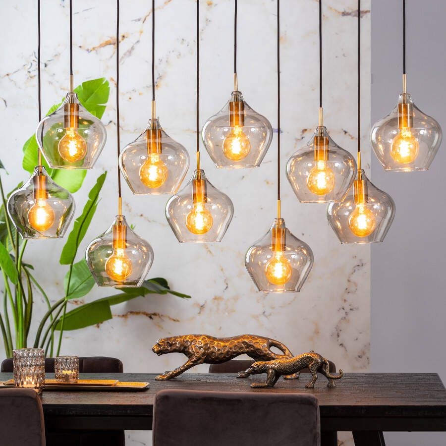 Light & Living Hanglamp 'Rakel' 10-Lamps kleur Antiek Brons Smoke