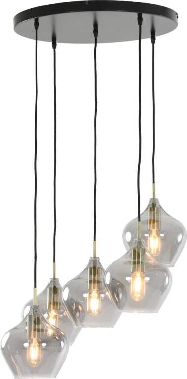 Light & Living Light and Living hanglamp brons glas 2948927