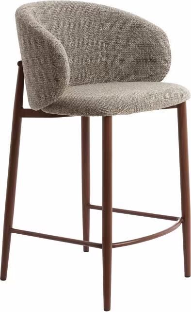 Light & Living Barkruk Aluko Geweven stof Bruin (zithoogte 64cm)