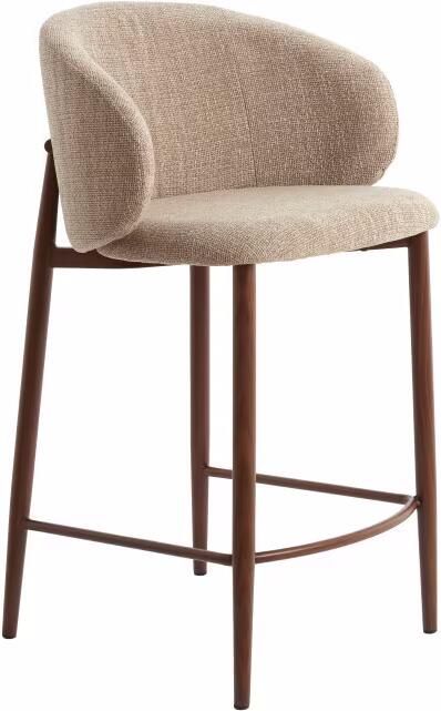 Light & Living Barkruk Aluko Geweven stof Lichtbruin (zithoogte 64cm)