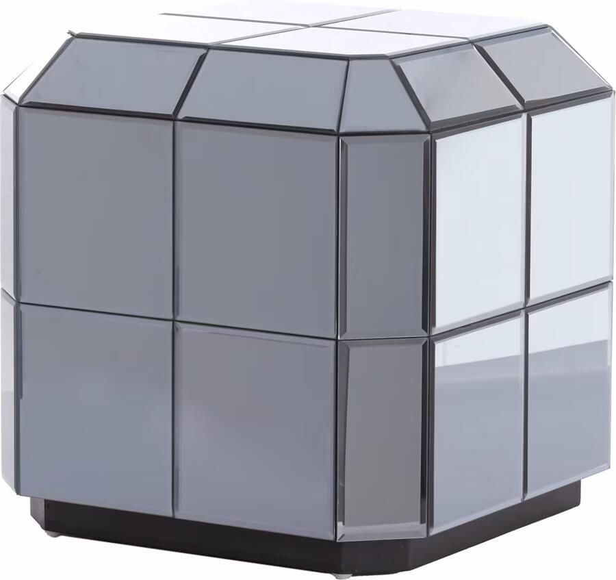 Light & Living Bijzettafel Luciano Glas 40 x 40cm Smoke Vierkant