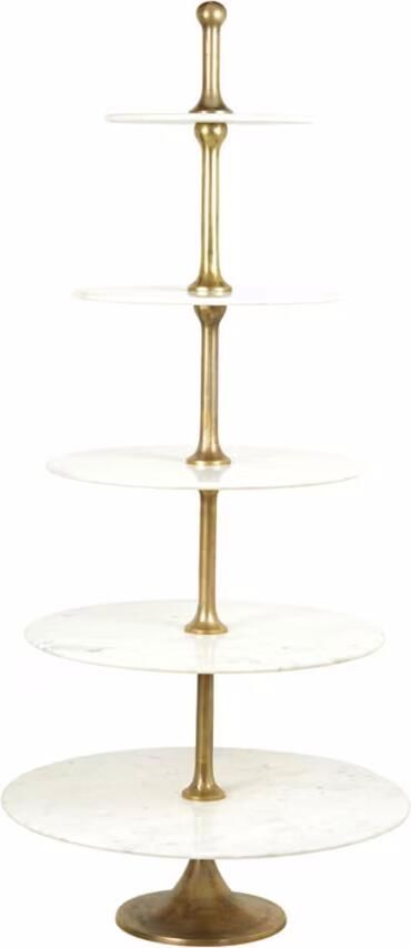 Light & Living Light&living Etagere 5 laags Ø79x175 cm VERMENTINO marmer wit