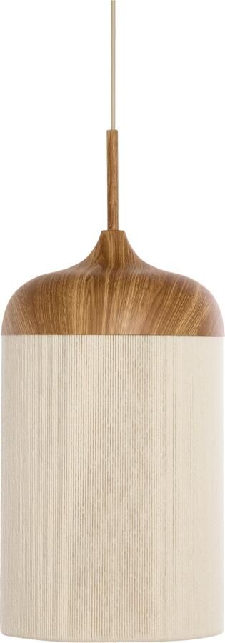 Light & Living Light&living Hanglamp Ø22x41 5 cm DANIA hout print naturel+touw crème