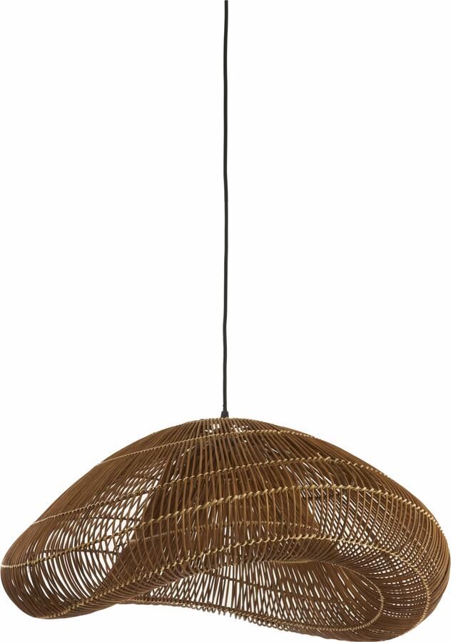 Light & Living Hanglamp Janzur Rotan 65cm Donkerbruin Ovaal