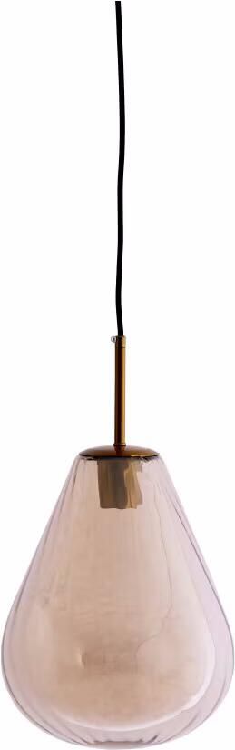 Light & Living Hanglamp Leona Glas Ø25cm Amber Rond