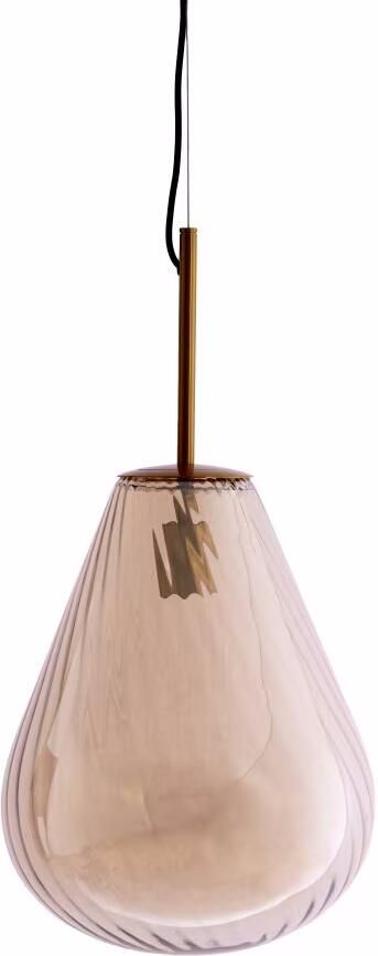 Light & Living Hanglamp Ø33x43 cm LEONA antiek brons+glas amber