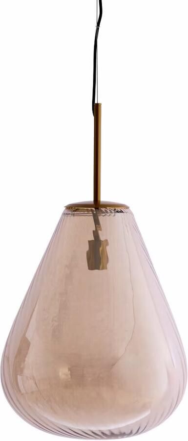 Light & Living Hanglamp Leona Glas Ø40cm Amber Rond