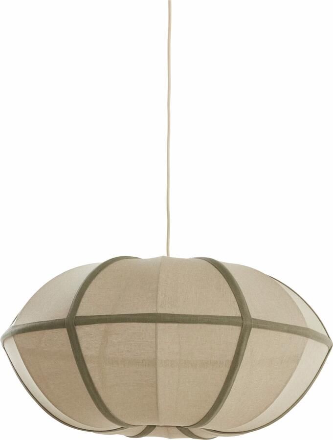 Light & Living Hanglamp Mirelys Ø61cm Naturel Olijfgroen Rond