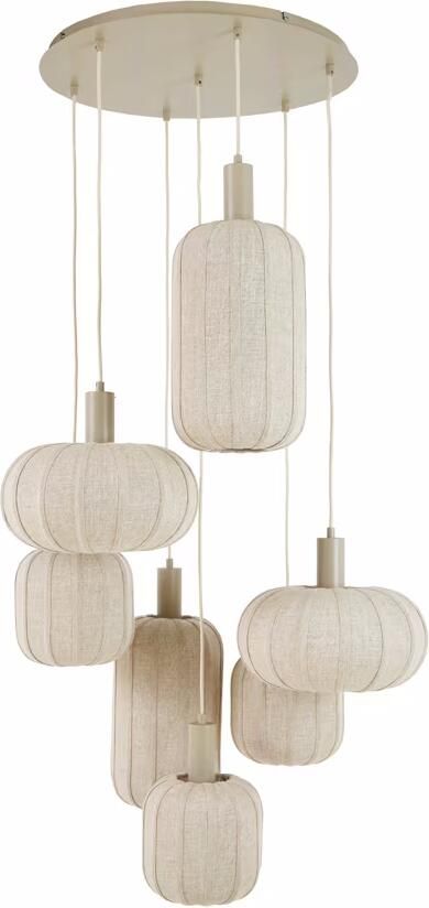 Light & Living Hanglamp 7L Ø53x104 cm TUFIA linnen naturel