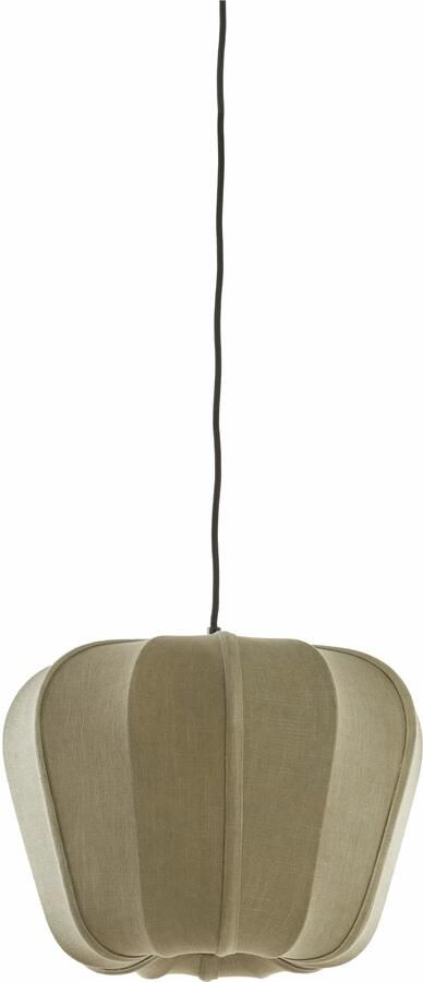 Light & Living Hanglamp Zubedo Textiel Ø40cm Olijfgroen Rond