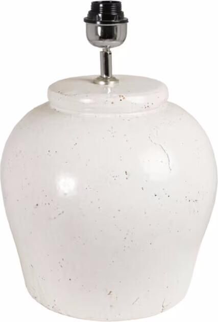 Light & Living Lampvoet Etna Keramiek 40cm Antiek Wit (excl. kap) Rond