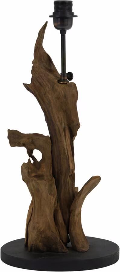 Light & Living Lampvoet Ikal Hout 50cm Naturel Bruin (excl. kap) Rond