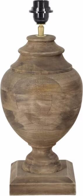 Light & Living Lampvoet Milazzo Hout 45cm Weather Barn (excl. kap) Vierkant