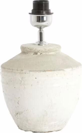 Light & Living Lampvoet Toba Keramiek 30cm Antiek Wit (excl. kap) Rond