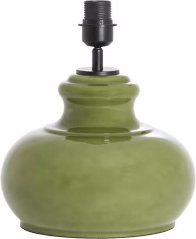 Light & Living Lampvoet Verde Glas 33cm Olijfgroen (excl. kap) Rond