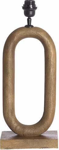 Light & Living Ovale Lampvoet Paceco Hout 44cm Grijs Donkerbruin (excl. kap)
