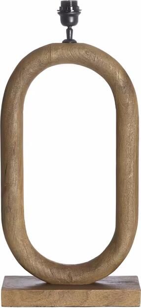 Light & Living Ovale Tafellamp Paceco Hout 59cm Grijs Donkerbruin (excl. kap)