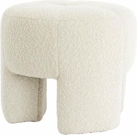 Light & Living Poef Batoemi Bouclé Crème Organisch