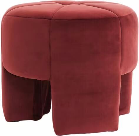 Light & Living Poef Batoemi Velvet Bordeaux Rond