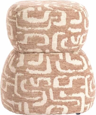 Light & Living Poef Leyla 40cm Terracotta Rond