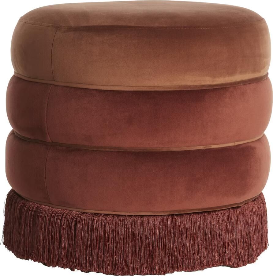 Light & Living Poef Tacitu Velvet Bordeaux