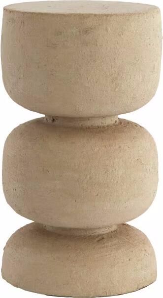 Light & Living Ronde Bijzettafel Jalon Papier Maché Ø29cm Beige