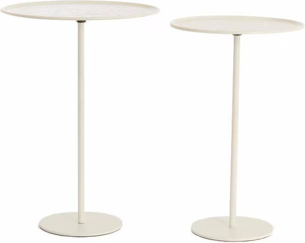 Light & Living Ronde Bijzettafel Lia Set van 2 stuks Crème